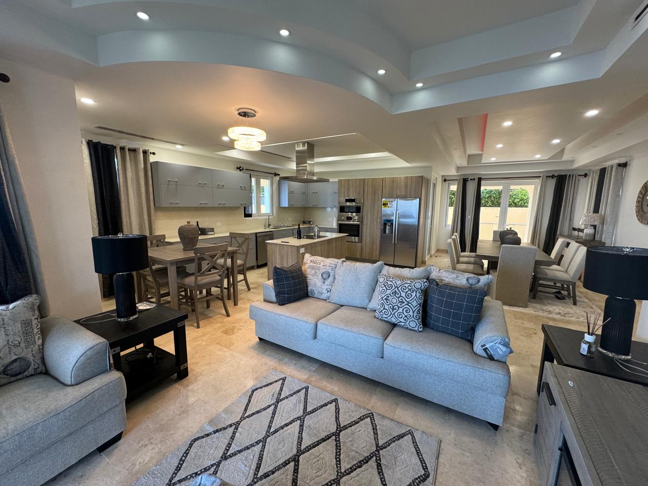 RH-472 Luxury Apartment for Rent in Rouges Bay, BVI – Spacious 3-bedroom unit with modern amenities. Living Room