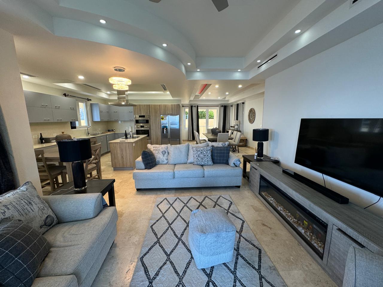 RH-472 Luxury Apartment for Rent in Rouges Bay, BVI – Spacious 3-bedroom unit with modern amenities. Living Room